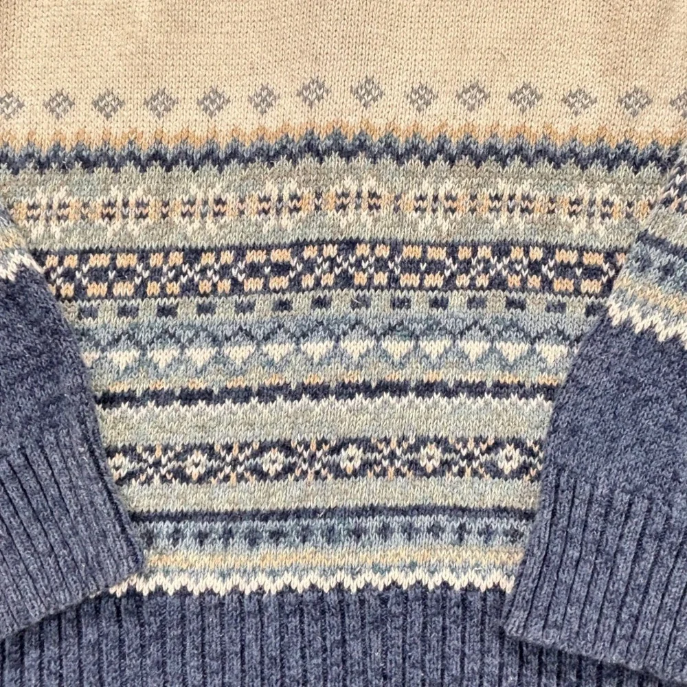 Heirloom Collectibles Sweater Womens XL Fair Isle Full Zip Ribbed Cardigan